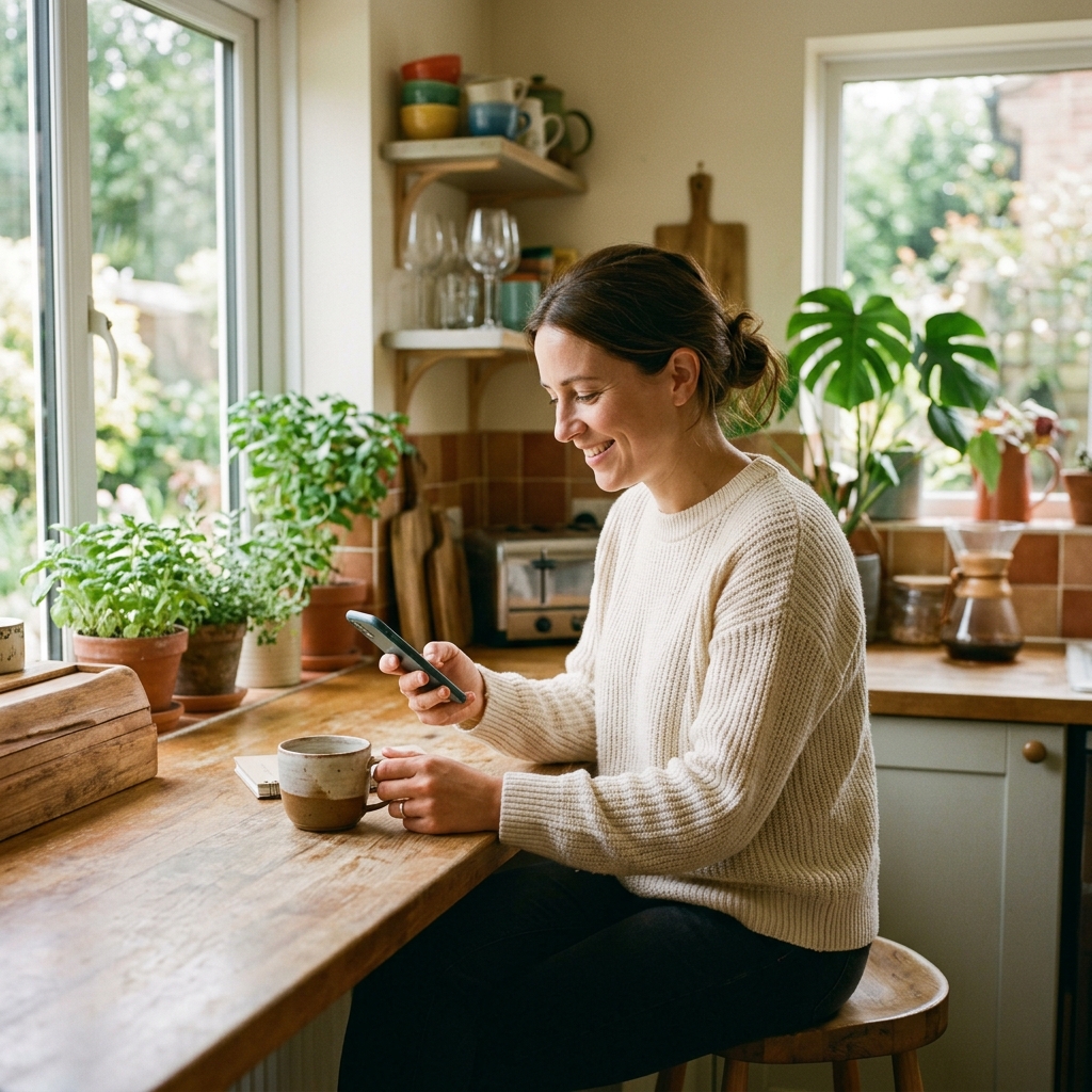 A host reading event updates at home